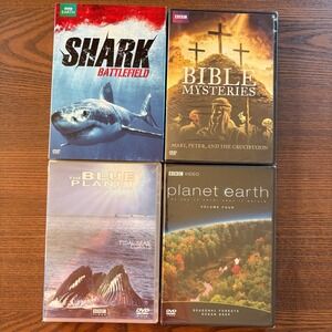 BBC Documentary DVD Lot 4pk Planet Earth Blue Planet Shark Bible Mysteries New